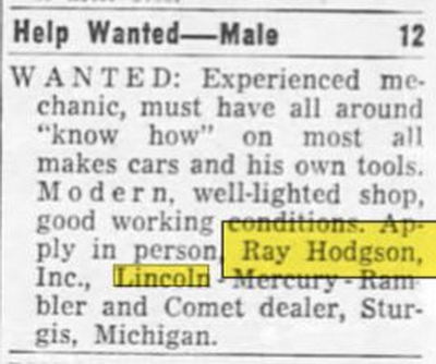 Sturgis Auto Dealers - Jul 1961 Ad (newer photo)